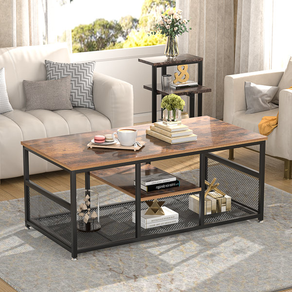 Trent Austin Design® Kempst Industrial Coffee Table with Storage Shelf